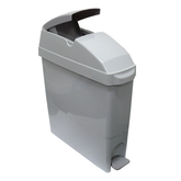 Feminine Hygiene Sanitary Bin, Pedal Operated 22L, White / Grey - EDGE